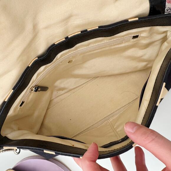 Kate Spade Rare 90s Y2K Zebra Print Leather Canvas A la Vita Rory Shoulder Bag - Picture 4 of 4